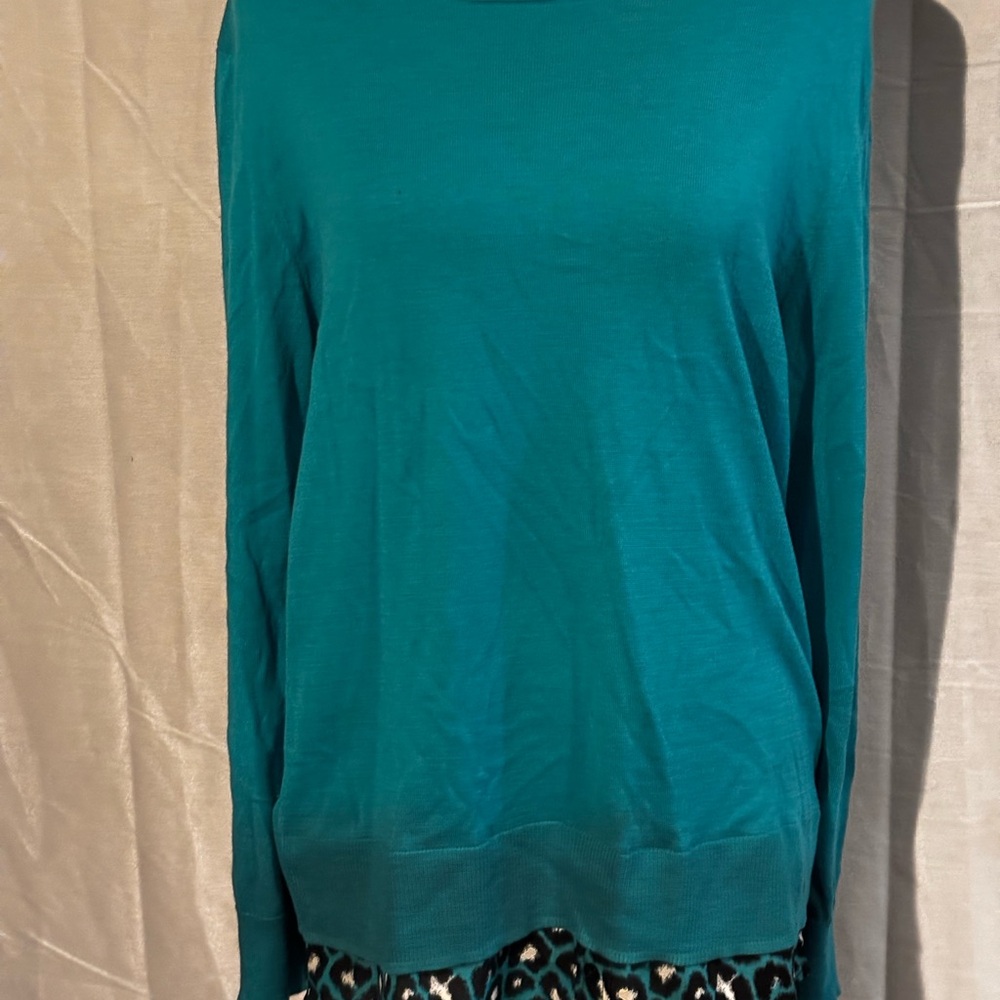 Michael Kors Teal Long Sleeve Top